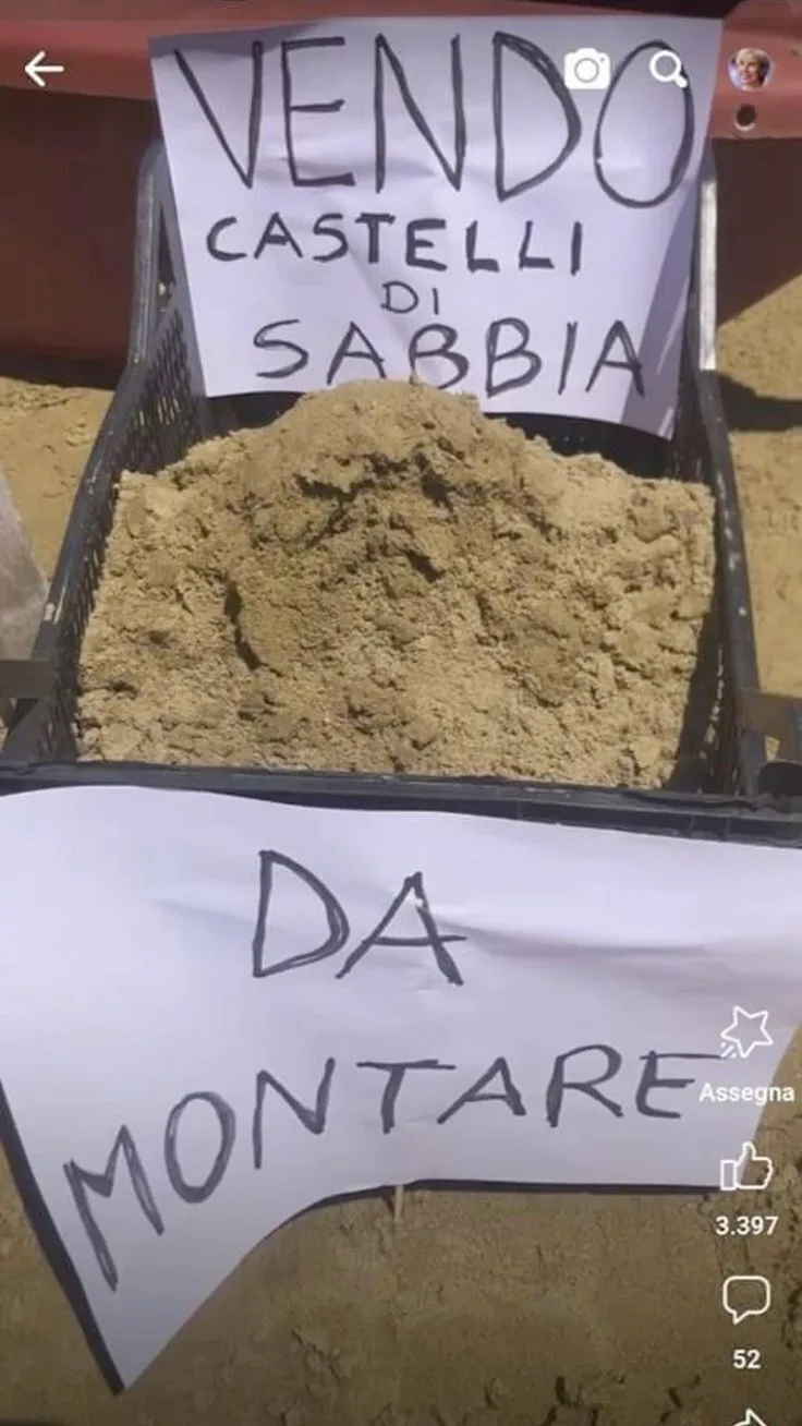 #meme 🇮🇹 Vendo castelli di sabbia da montare.