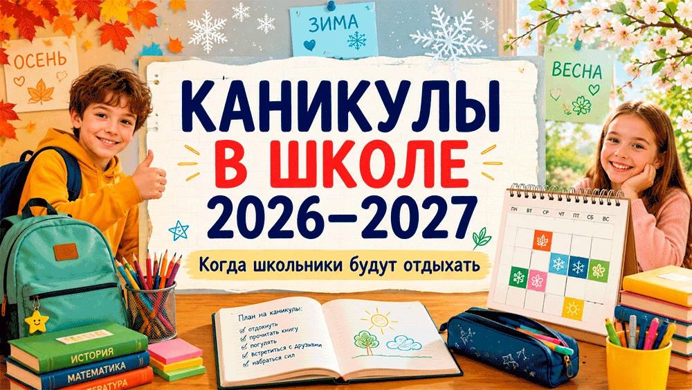 Каникулы в школе в 2026-2027 учебном году – когда школьники будут отдыхать и почему дат...