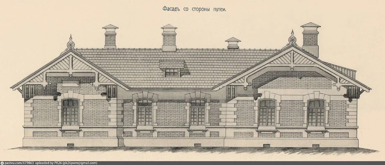 МОЖД. Ст. Черкизово. Казарма. Фасад главный (со стороны путей)