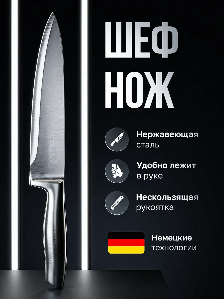 ⚡️ Металлический Шеф нож, DYD.