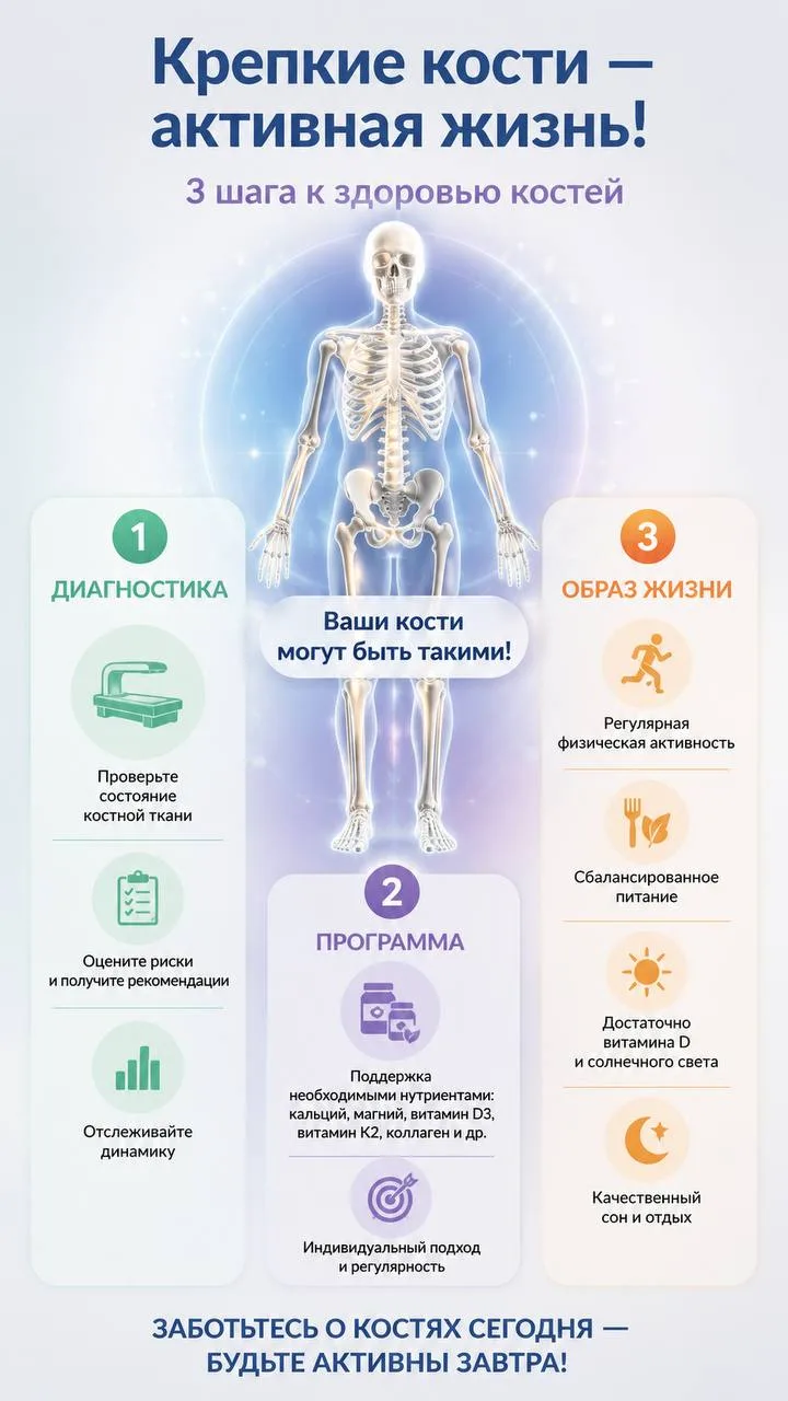📢 Итог: 3 шага к крепким костям: