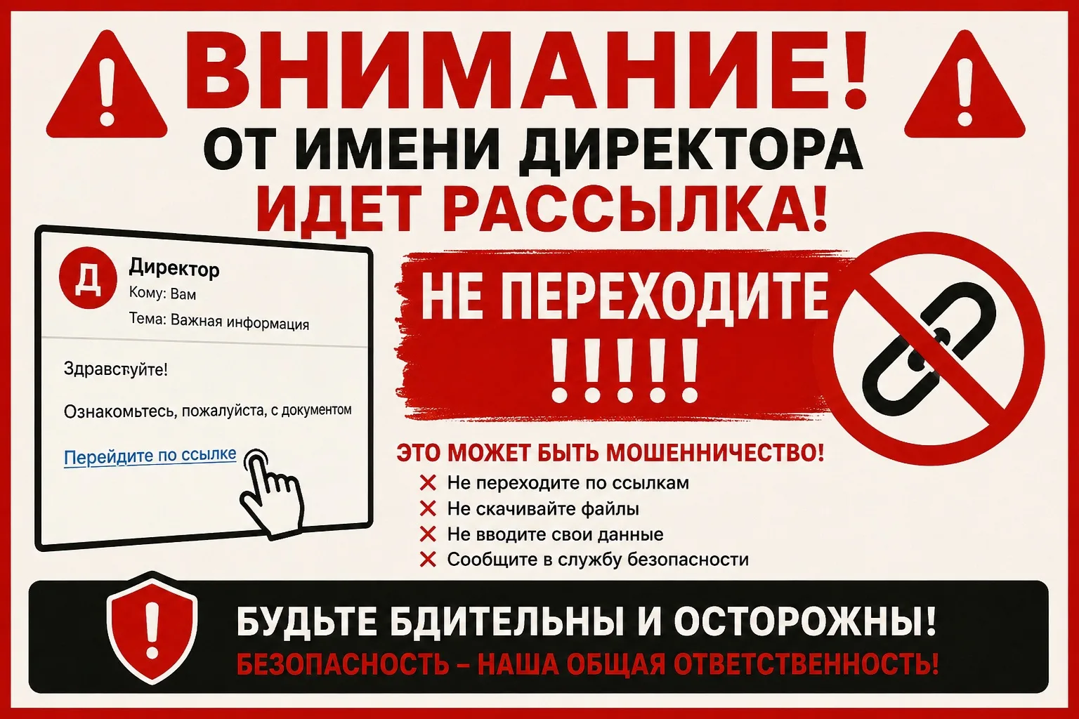 Осторожно‼️мошенники рассылают сообщения от имени директора‼️Не переходите‼️