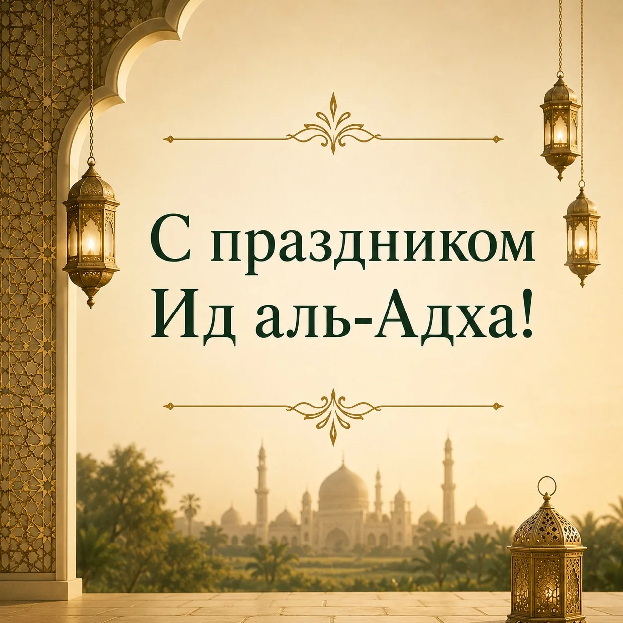 Дорогие друзья!

От всей души поздравляю вас с благословенным праздником Ид аль-Адха!

Этот светлый 