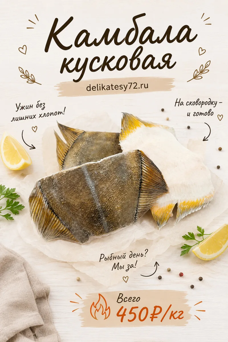 🐟 КАМБАЛА КУСОЧКАМИ — ВКУСНО И БЕЗ ЛИШНИХ ХЛОПОТ!