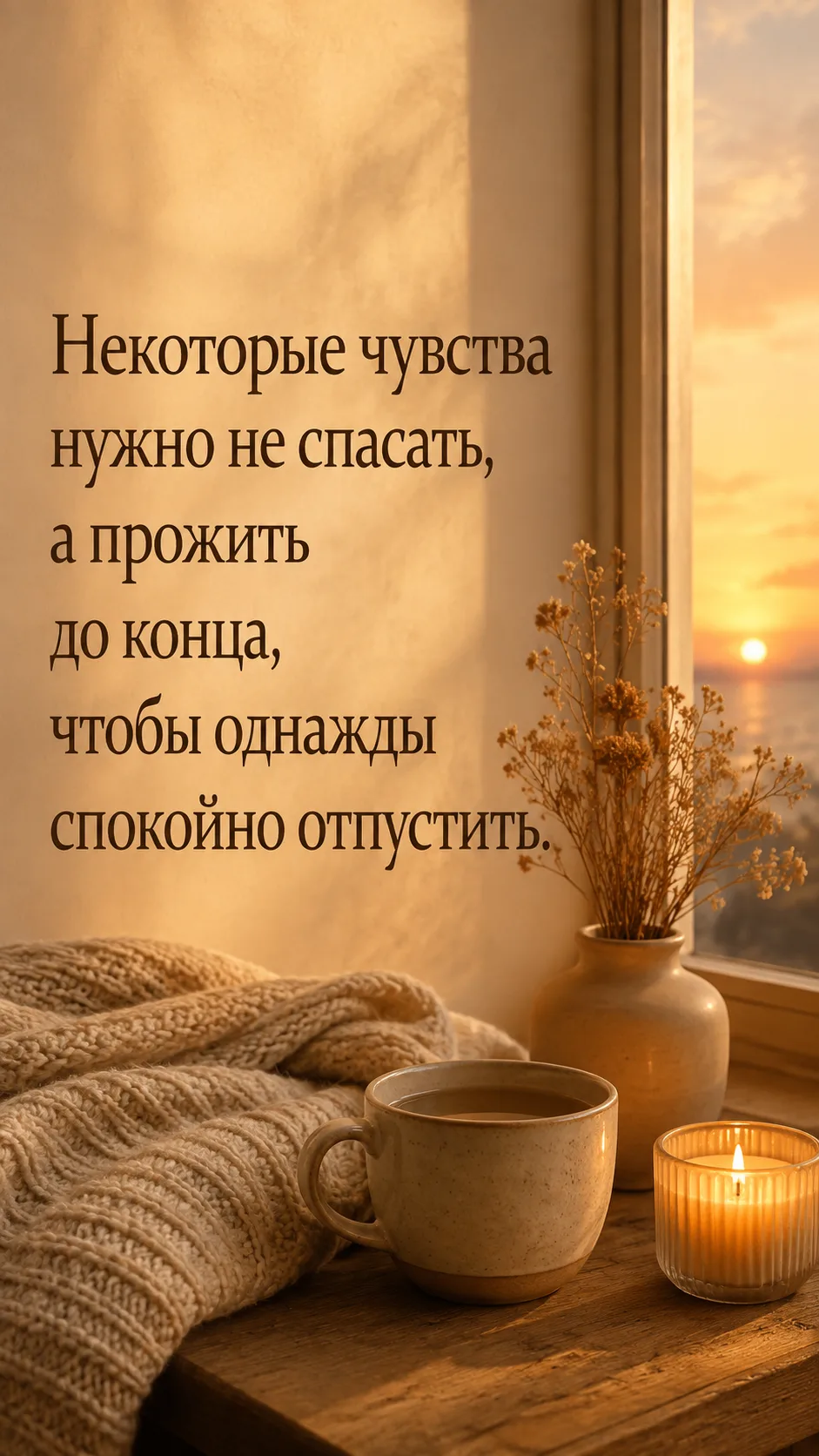 Некоторые чувства нужно не спасать, а прожить до конца, чтобы однажды спокойно отпустить.