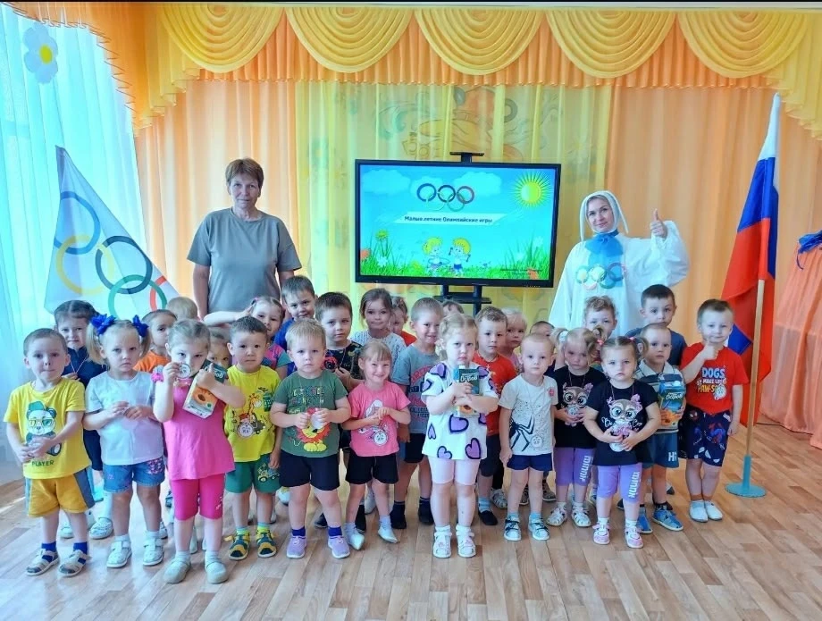 В детском саду прошли Малые Олимпийские игры для детей младшей группы «Пчелки» воспитат...