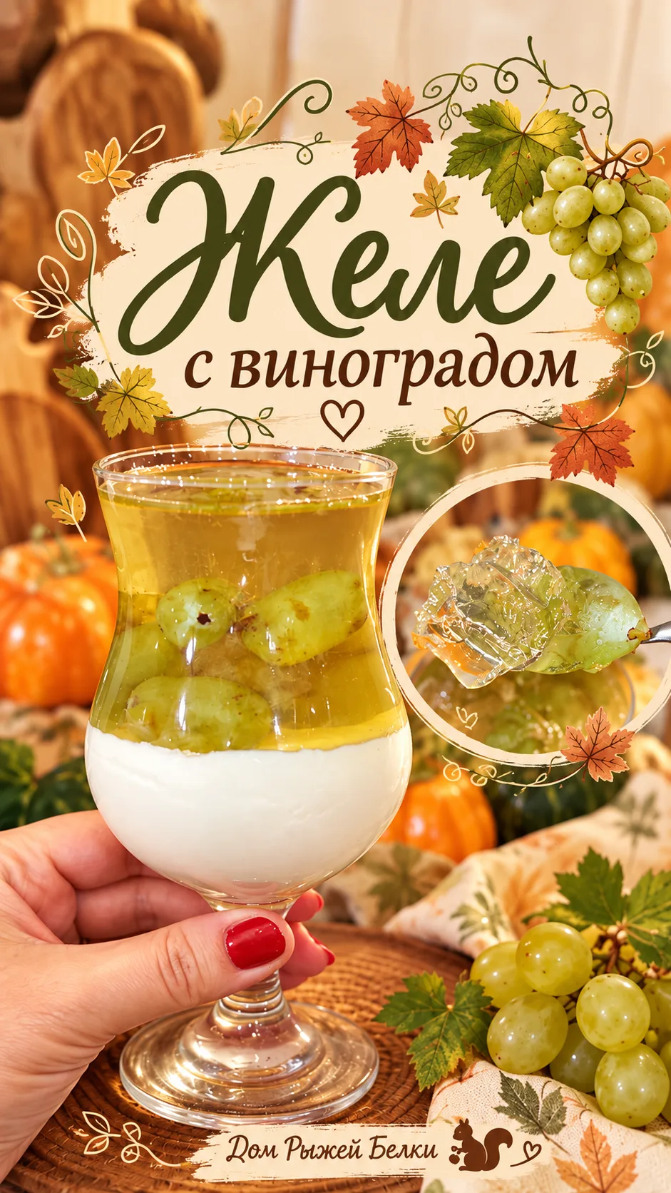 Желе с виноградом 🍇