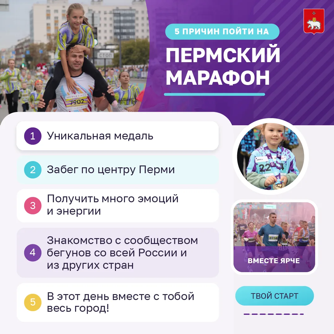 Уже 5 и 6 сентября в городе пройдет Пермский марафон
