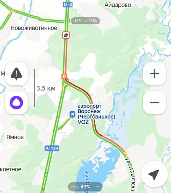 Окружную сковала пробка длиной более 10 километров. Причина — авария на выезде из Ворон...