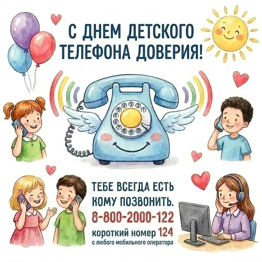 ☎️ Детскому телефону доверия 16 лет!