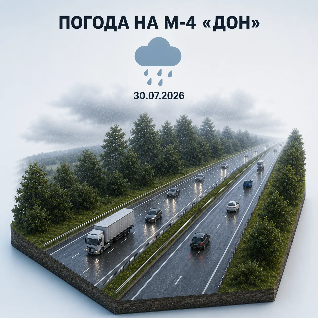 🌧 Погодные условия на М-4 «Дон» 30 июля

Сегодня в Московской, Тульской и Липецкой областях местами