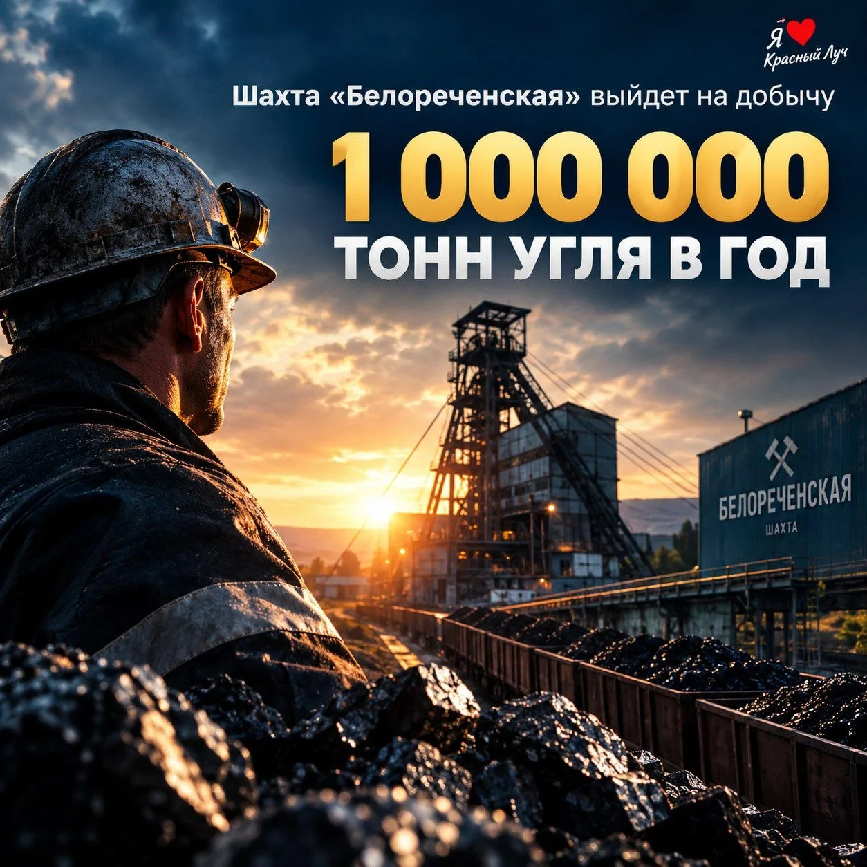 ⛏️ Шахта «Белореченская» выйдет на добычу 1 млн тонн угля в год