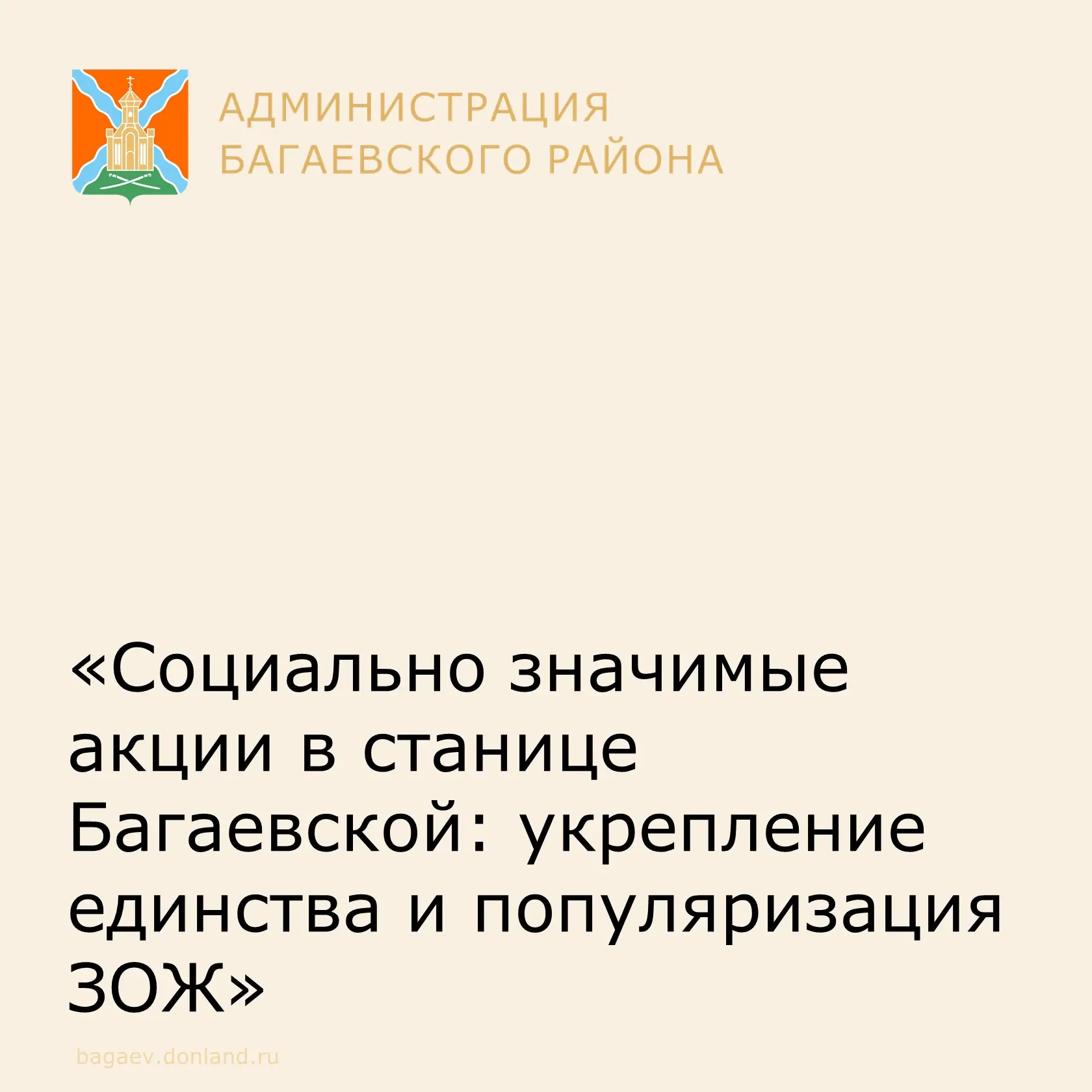 Сотрудники Районного дома культуры станицы Багаевской провели две социально значимые акции — «Мы вме