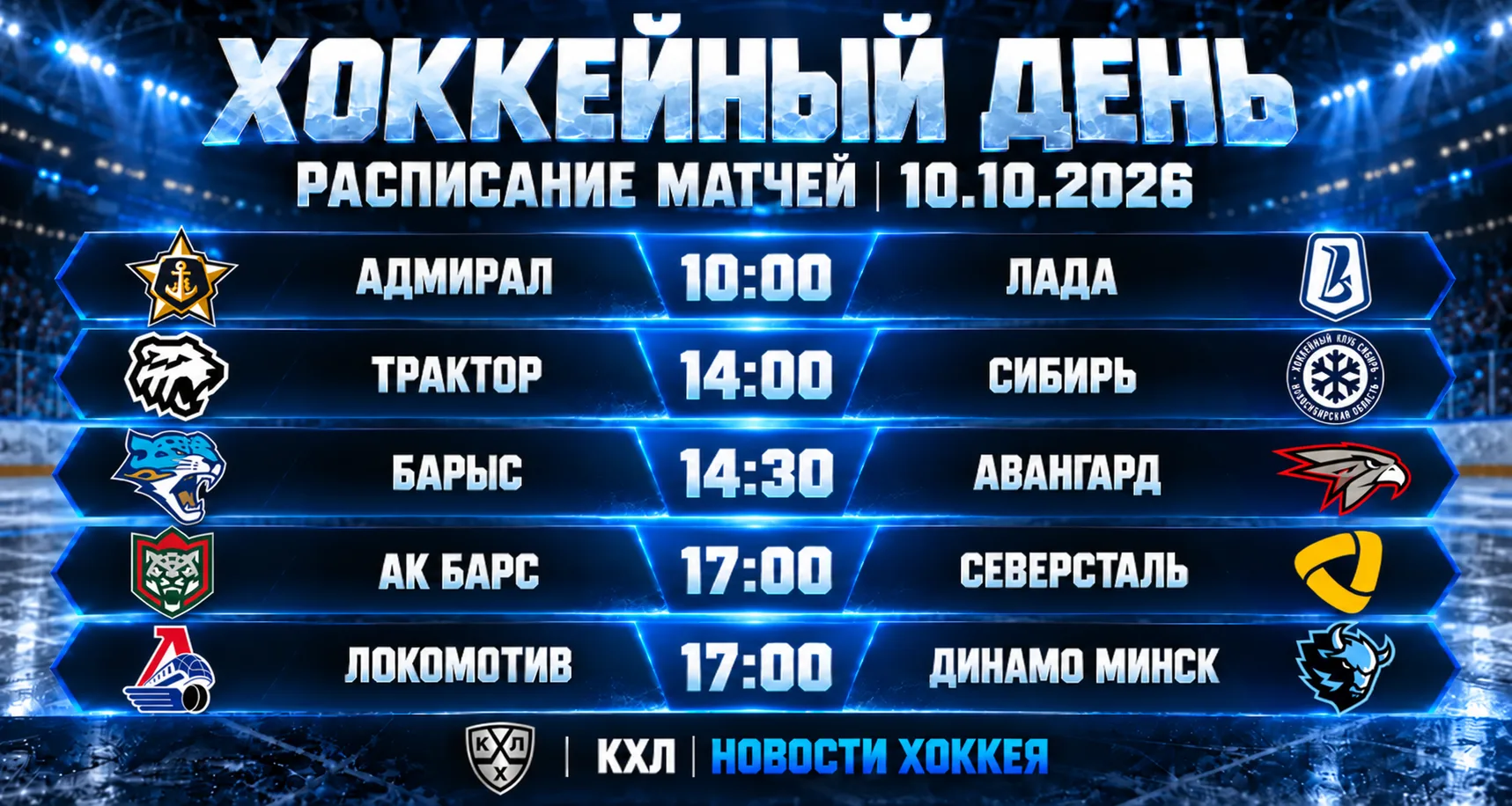 🏒 ХОККЕЙНЫЙ ДЕНЬ | РАСПИСАНИЕ МАТЧЕЙ НА 10 ОКТЯБРЯ