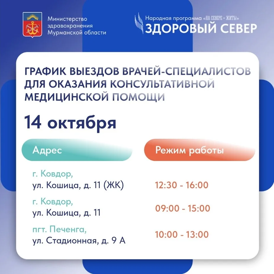 🏥 Выезд врачей‑специалистов в рамках программы «Здоровый Север»