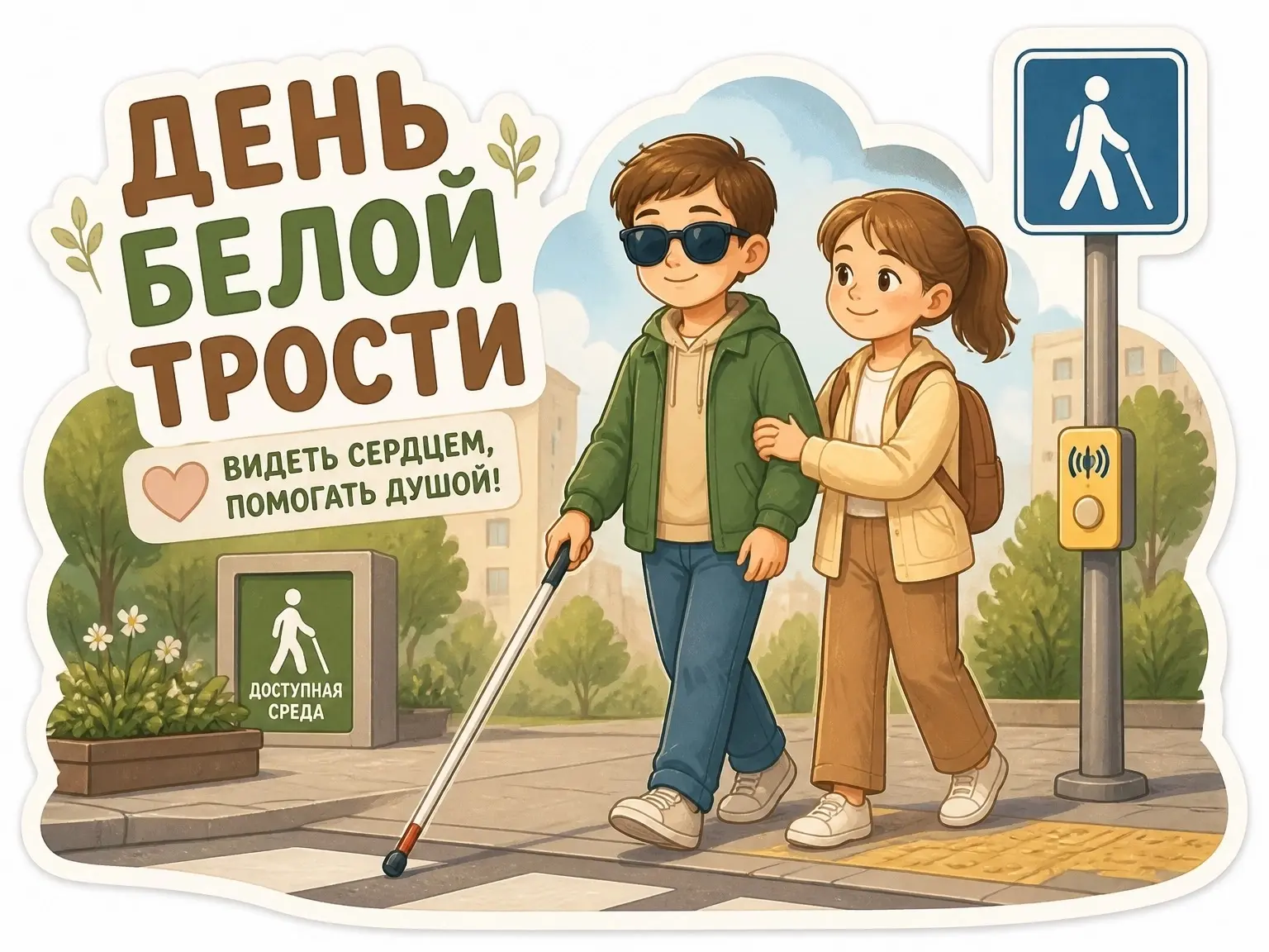 15 октября -Международный день Белой трости: Призыв к пониманию и уважению