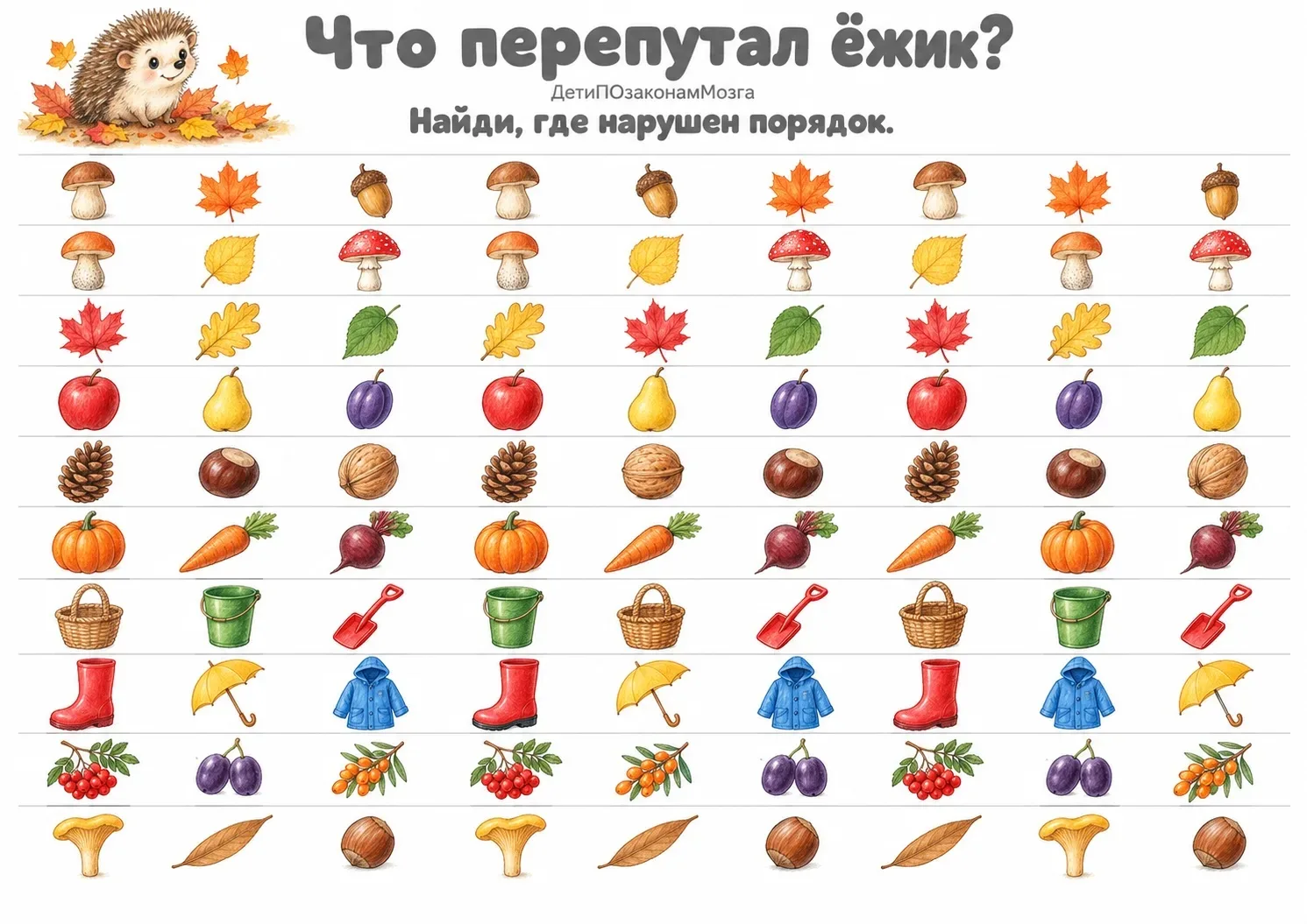 🦔 Что перепутал ёжик?