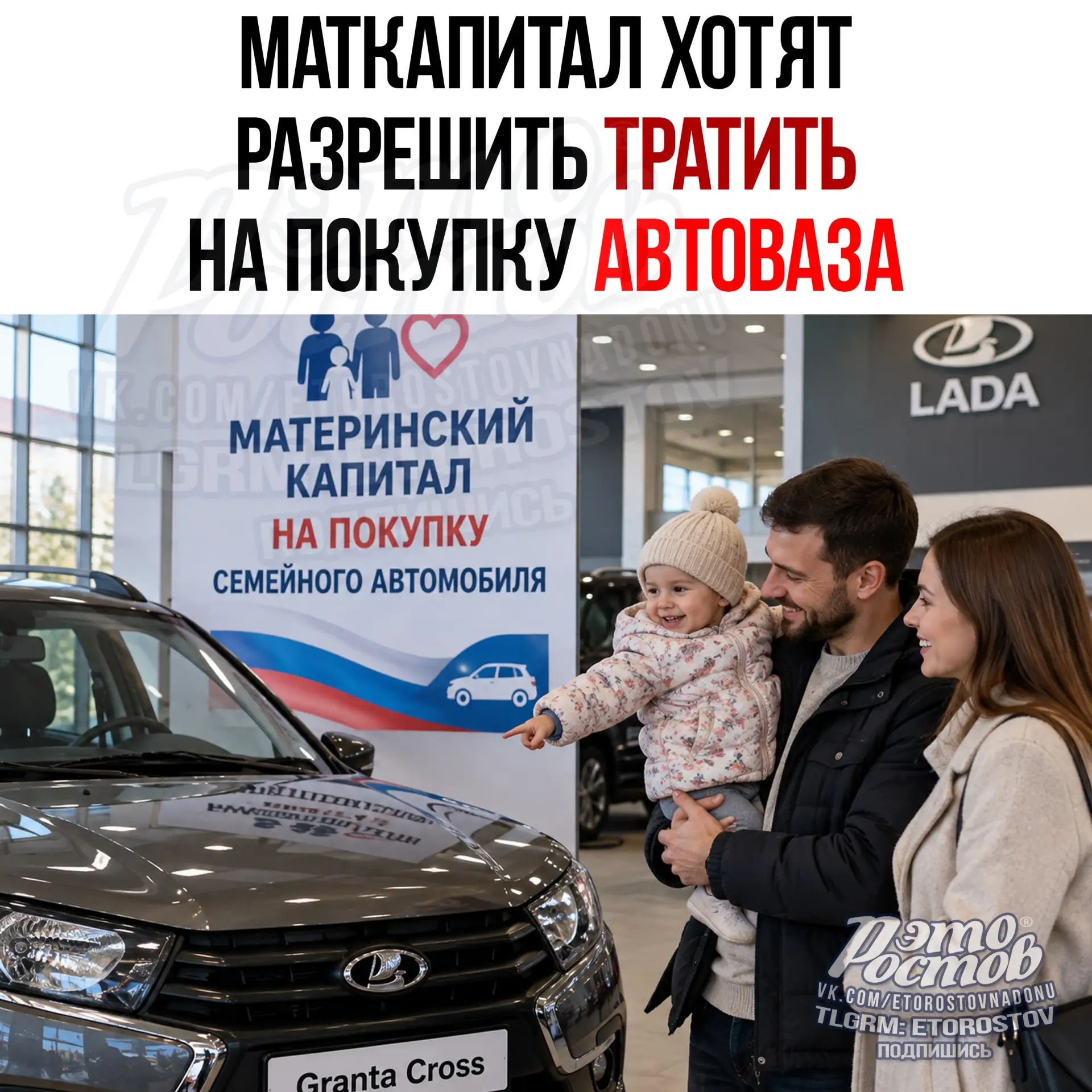 Маткапитал предложили направить на семейные автомобили
