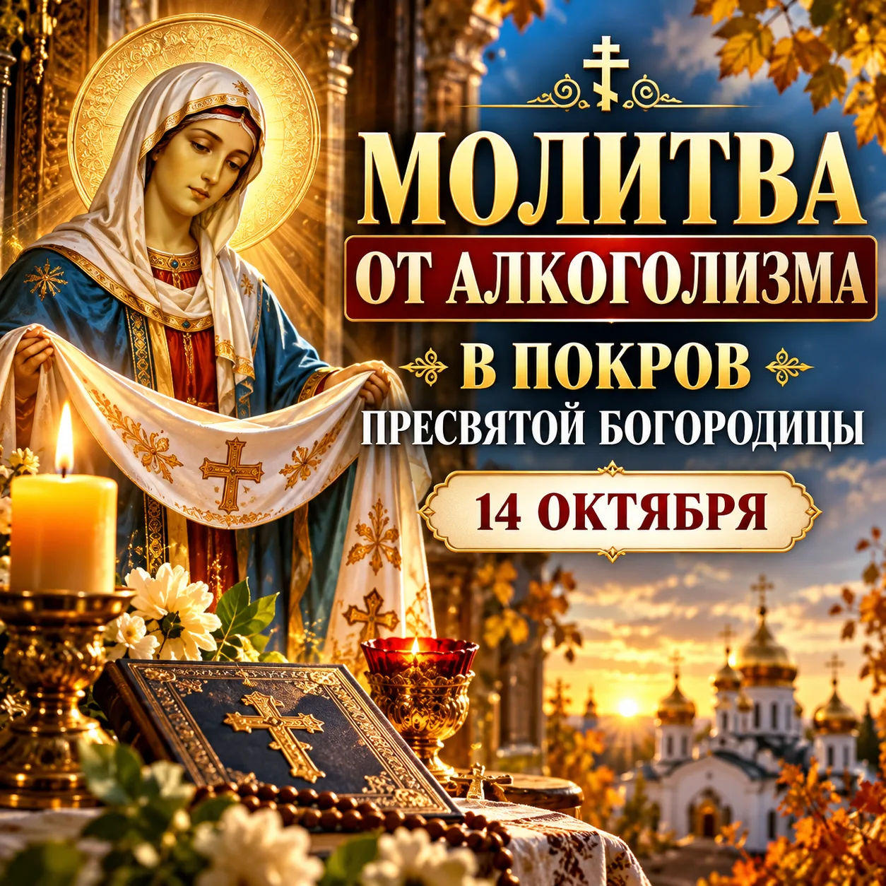 ✨ МОЛИТВА ОБ ИЗБАВЛЕНИИ ОТ ПАГУБНОГО ПРИСТРАСТИЯ В ПОКРОВ ПРЕСВЯТОЙ БОГОРОДИЦЫ (14 ОКТЯ...