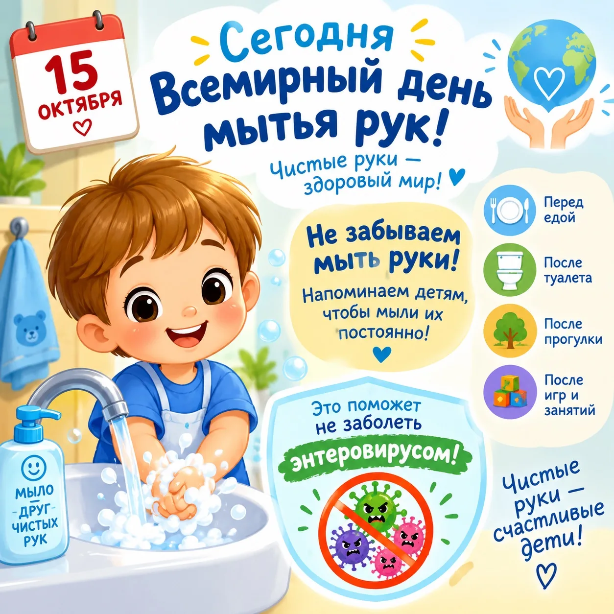 Сегодня — Всемирный день мытья рук. И это не просто дата в календаре, а важное напомина...