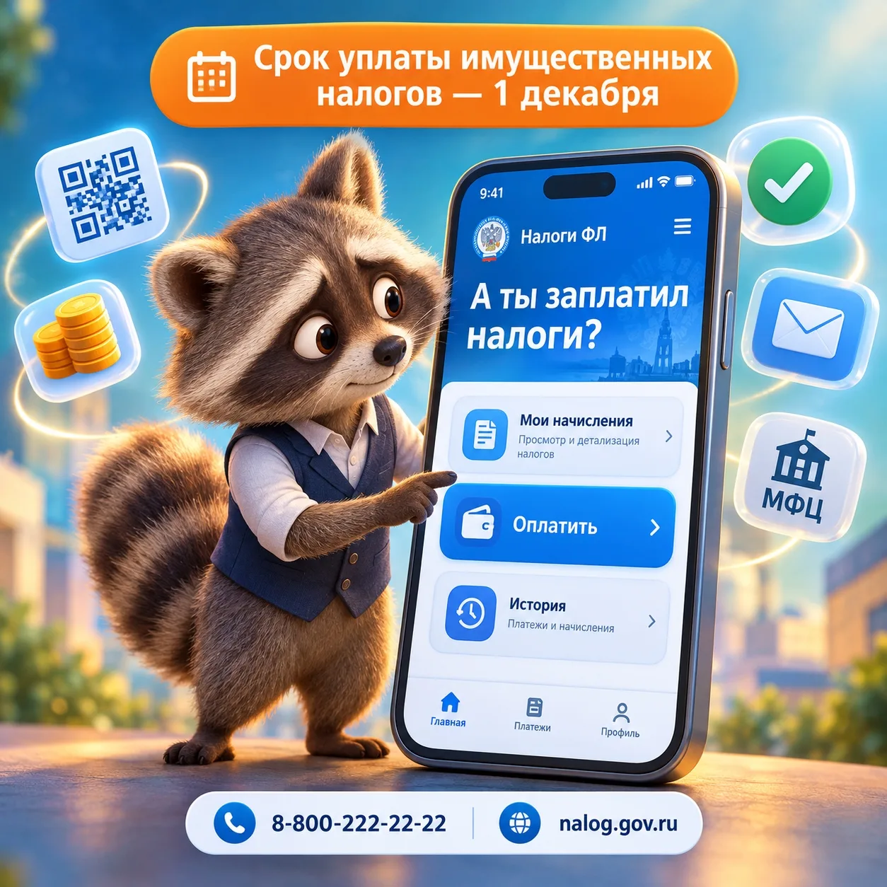 🗓Срок уплаты – 1 декабря