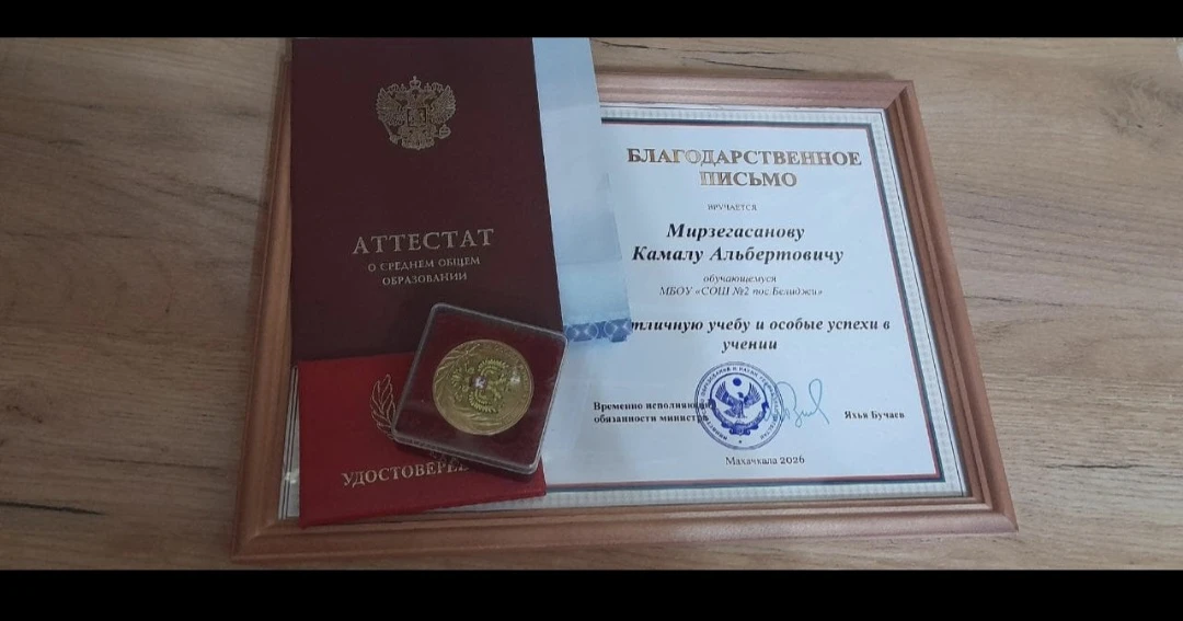 Среди медалистов наш ученик  Мирзегасанов Камал Альбертович.