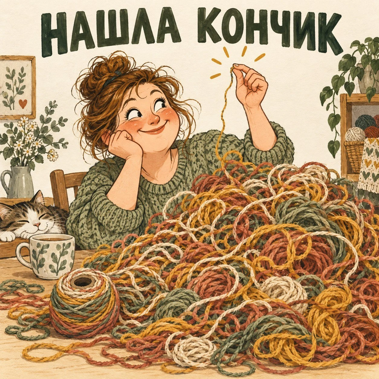 Решила аккуратно достать ниточку из середины мотка...