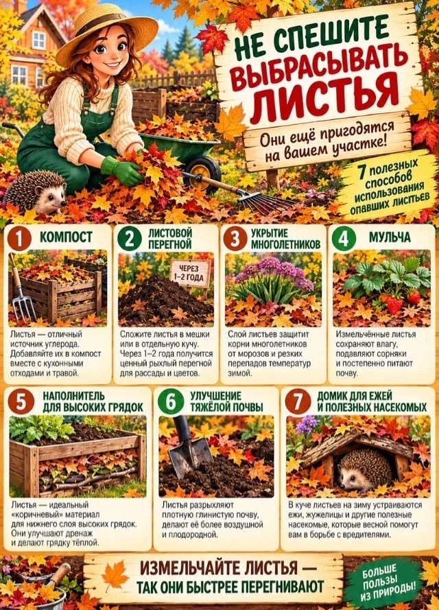 Листья очень полезные! 🍁