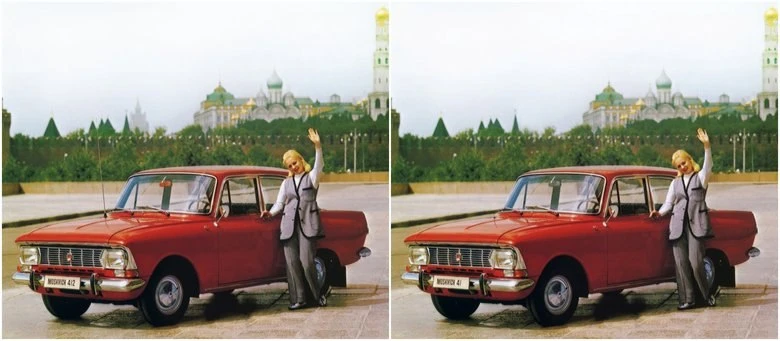 Найдите пять отличий на фотографии с «Москвичом-412»