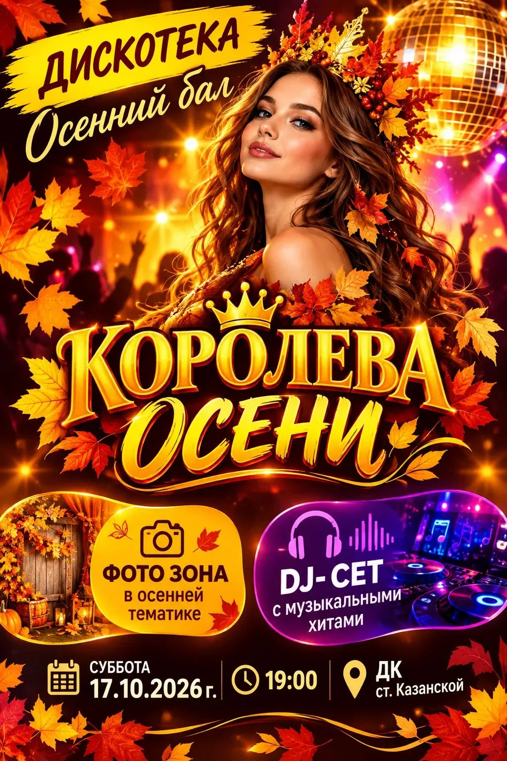 🍂 ОСЕННЯЯ ДИСКОТЕКА В СТАНИЦЕ КАЗАНСКОЙ! 🔥