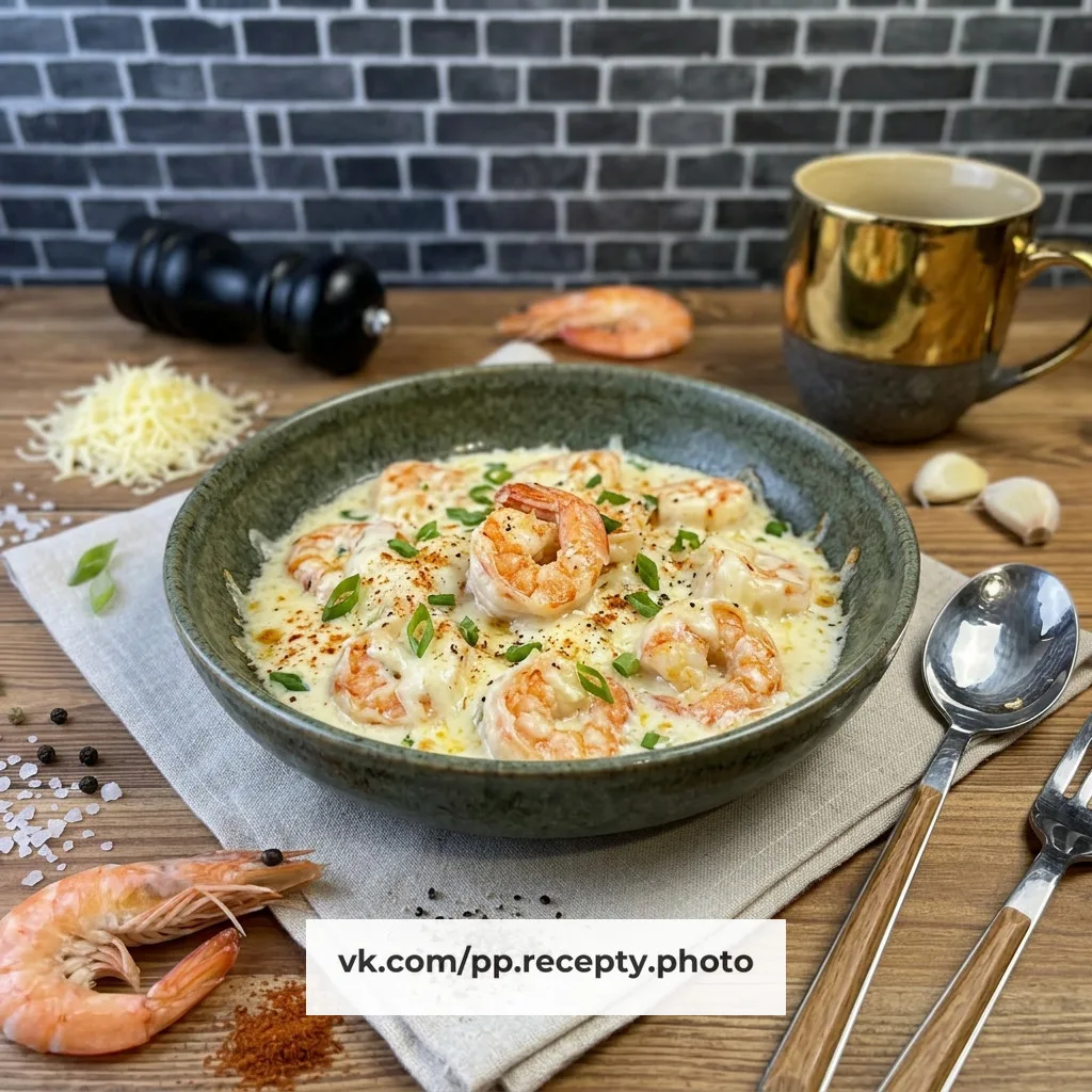 🍤 ПП УЖИН — Креветки под молочно-сырным соусом