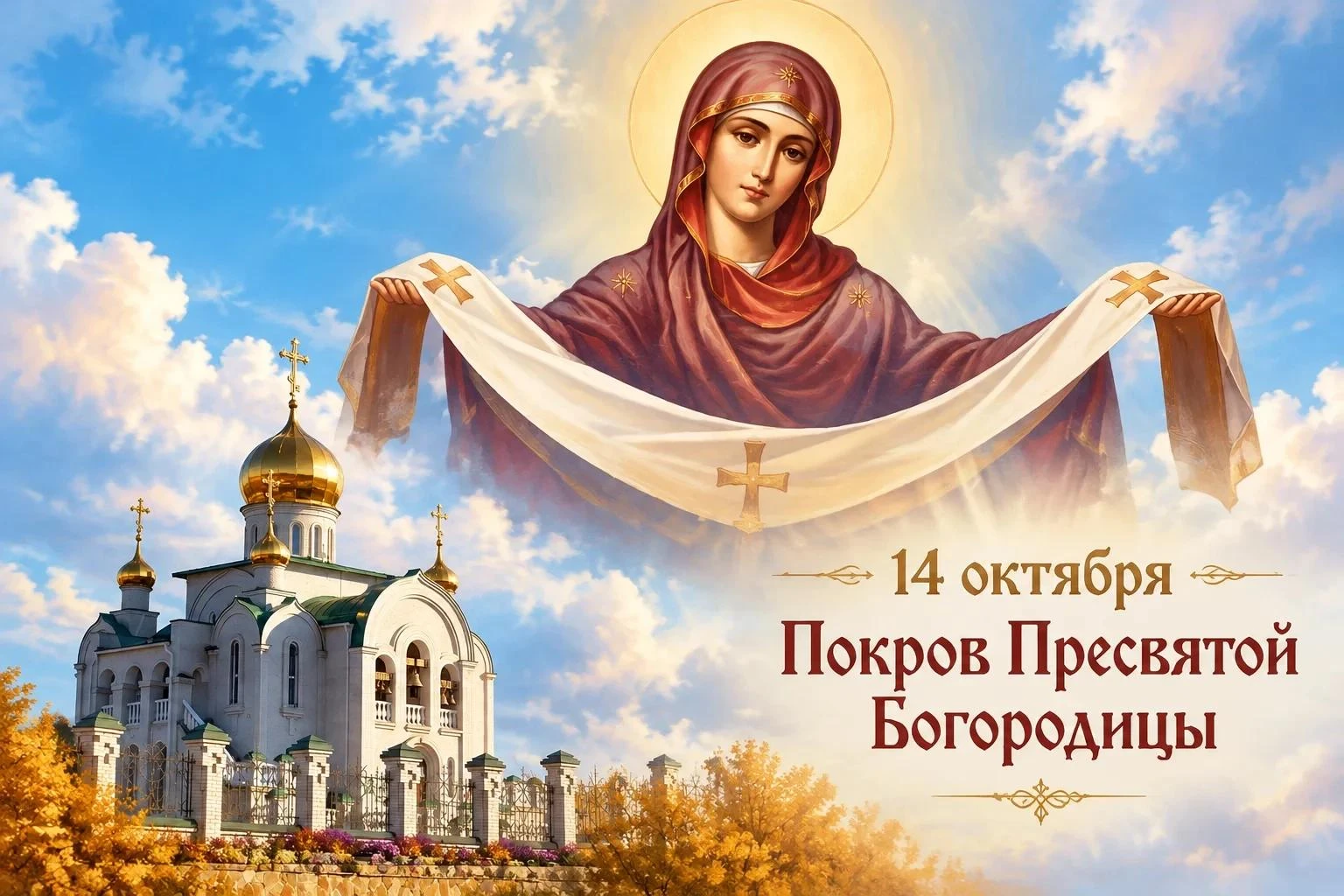 Администрация города Рубежное поздравляет жителей и гостей с праздником Покрова Пресвят...