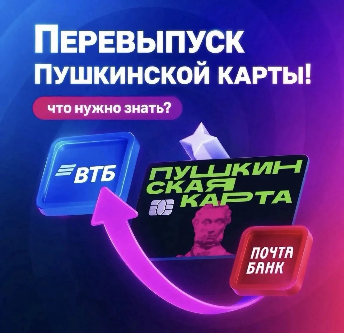 🔎 Перевыпуск Пушкинской карты — теперь ещё проще!🎭✨