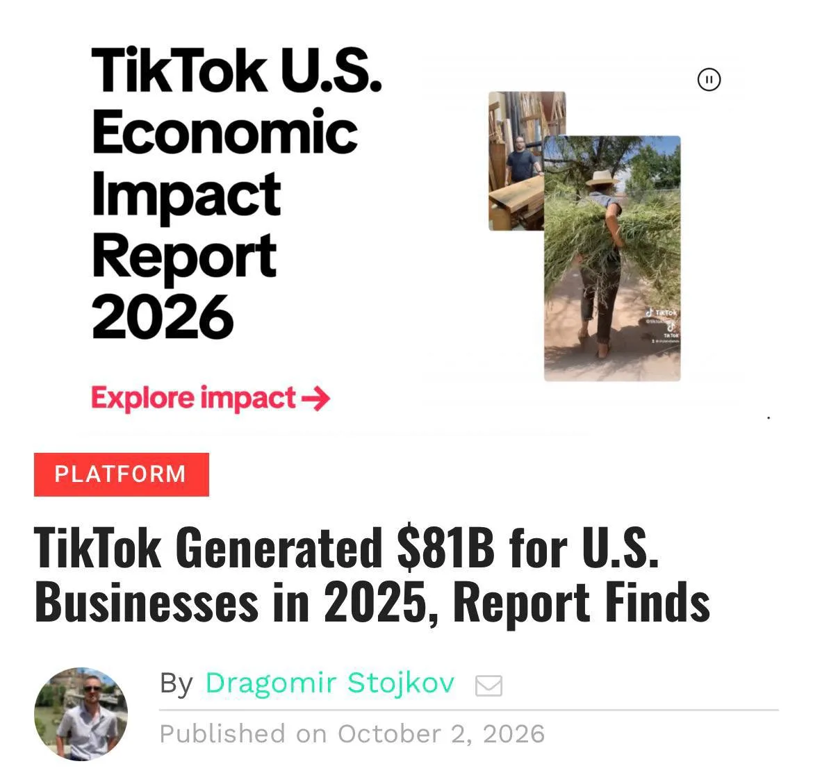 TikTok стал настоящей экономической машиной США: за прошлый год он принес 81 миллиард д...
