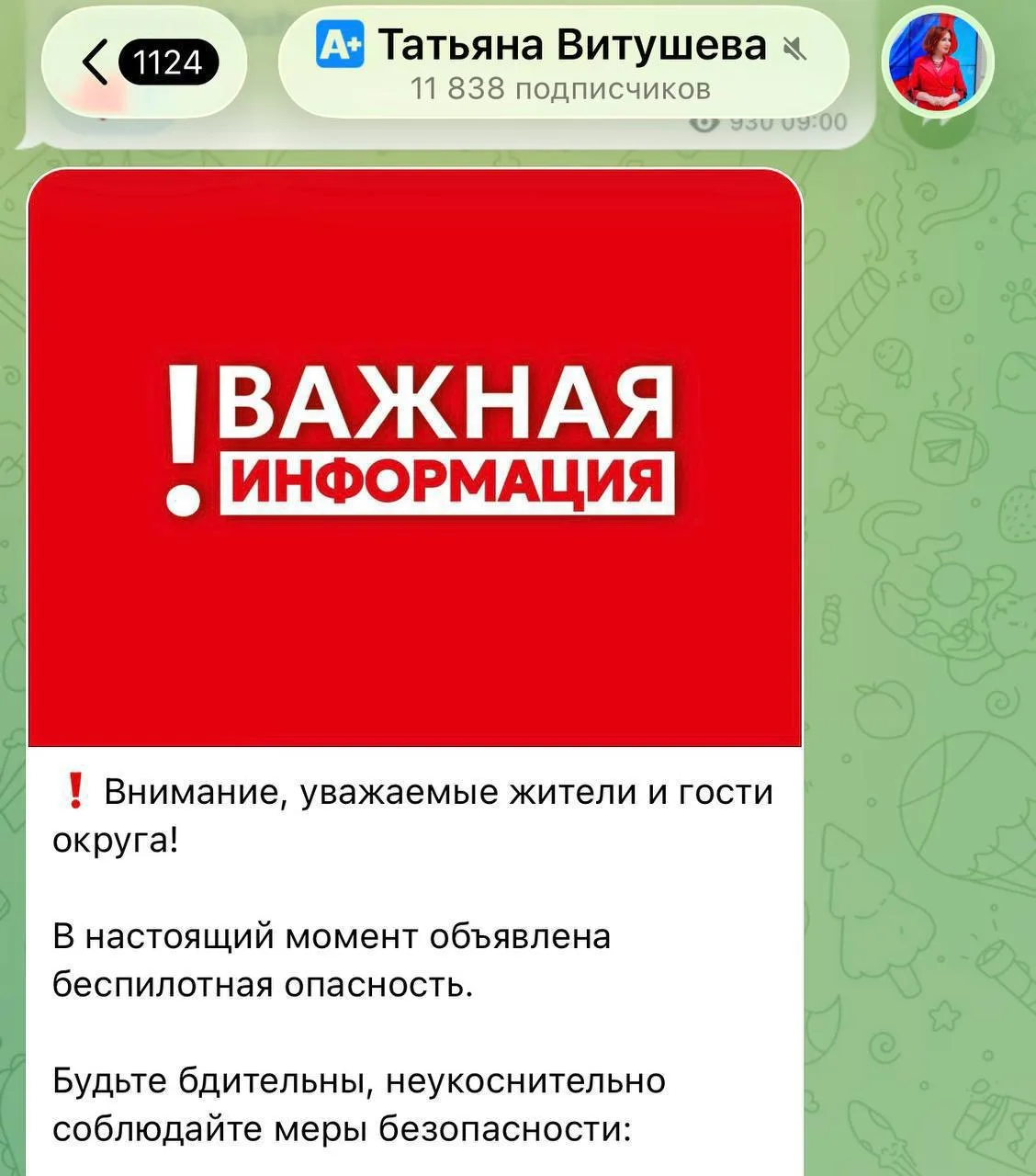 В Московской области объявлена беспилотная опасность, — глава городского округа Истра