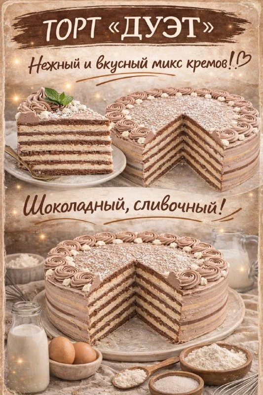 ВЫ ТОЛЬКО ПРЕДСТАВЬТЕ: ШОКОЛАДНЫЙ КОРЖ, СВЕРХУ ШОКОЛАДНЫЙ КРЕМ… А ПОТОМ ВАНИЛЬНЫЙ КОРЖ ...