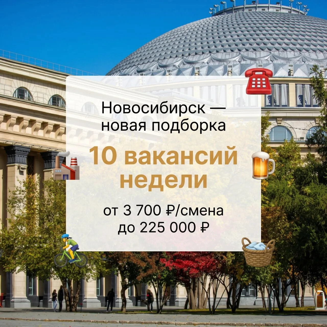 🎯 10 вакансий Новосибирска: от прачечной до пивоварни. Выбирай, пока не разобрали