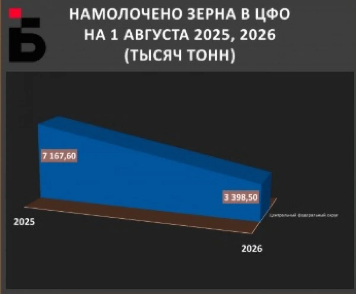 В Липецкой области в этом году намолочено зерна меньше, чем в прошлом году
