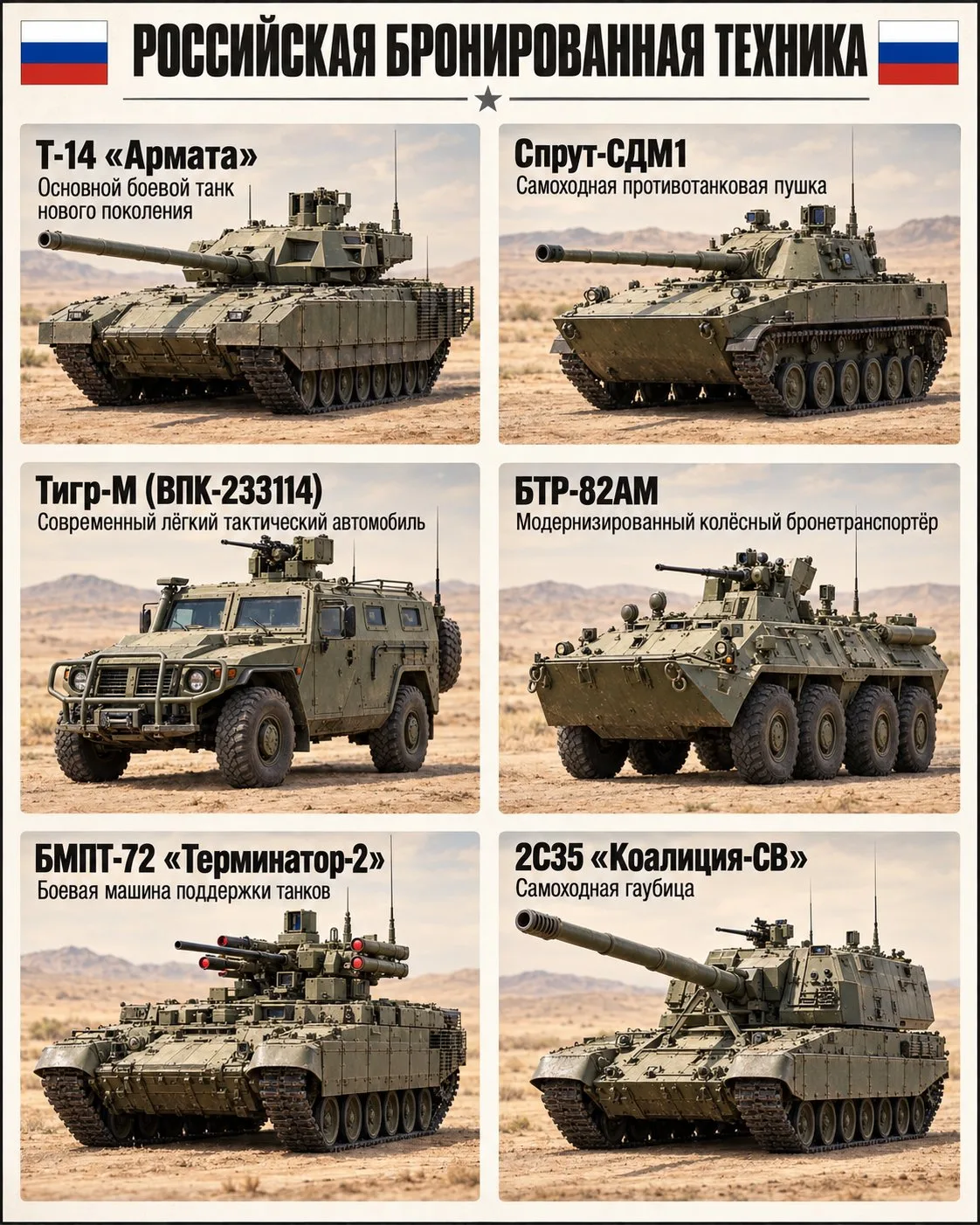 🇷🇺 Российская бронетехника - от лёгких бронеавтомобилей до тяжёлых боевых машин!