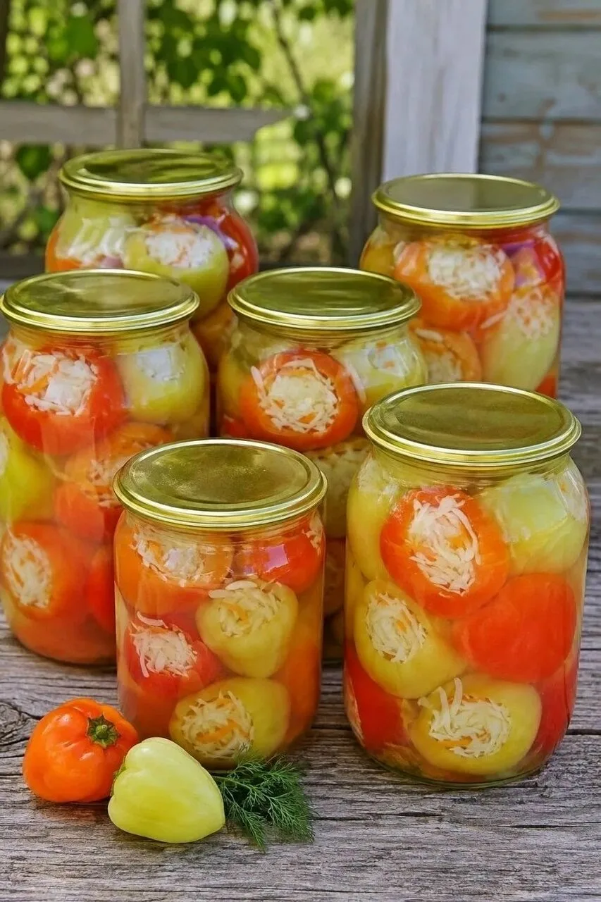 🤤ФАРШИРОВАННЫЙ КАПУСТОЙ ПЕРЕЦ НА ЗИМУ — ОТКРЫВАЕШЬ БАНКУ, И ОСТАНОВИТЬСЯ НЕВОЗМОЖНО✍