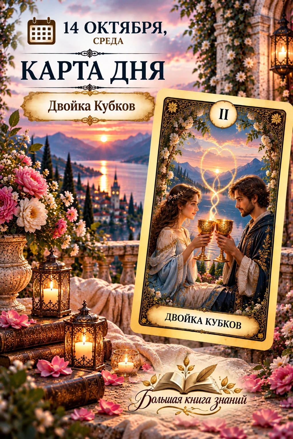 📅 14 октября, среда — карта дня: Двойка Кубков ❤️