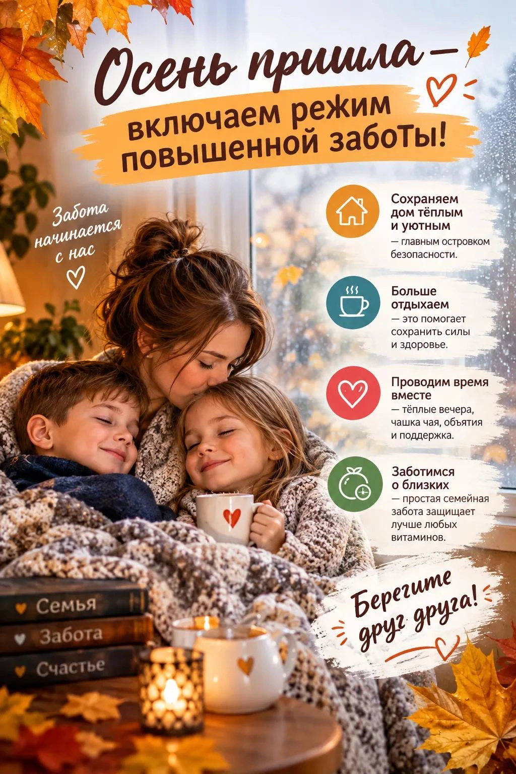 Осень пришла — включаем режим повышенной заботы! 🍂☕️