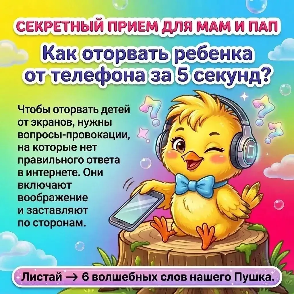 Секретный прием для мам и пап. Как оторвать ребенка от телефона за 5 секунд, смотрите в...