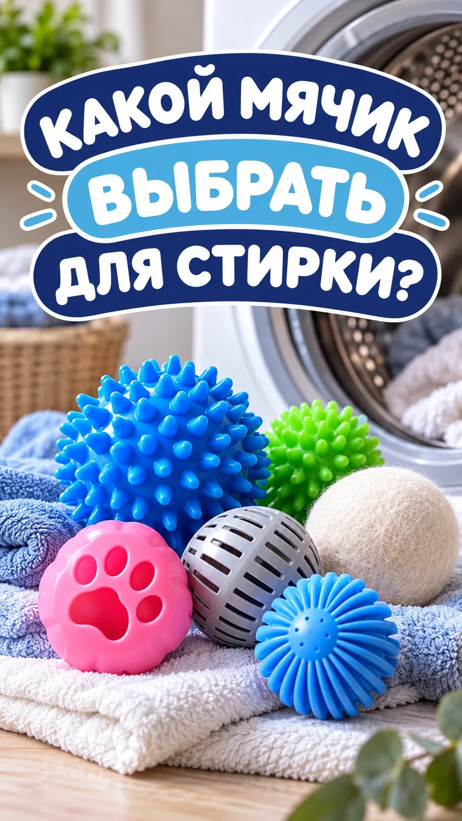Мячики для стирки бывают нескольких видов. Они помогают лучше отстирывать вещи, уменьша...
