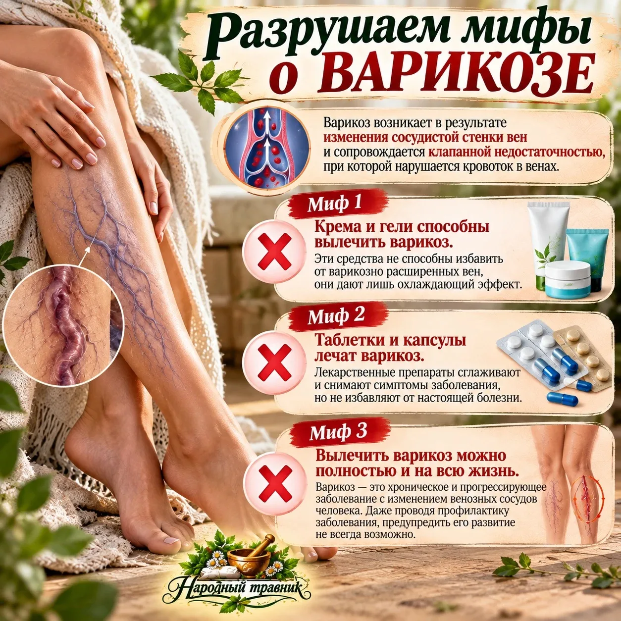Разрушаем мифы о варикозе! 🚫