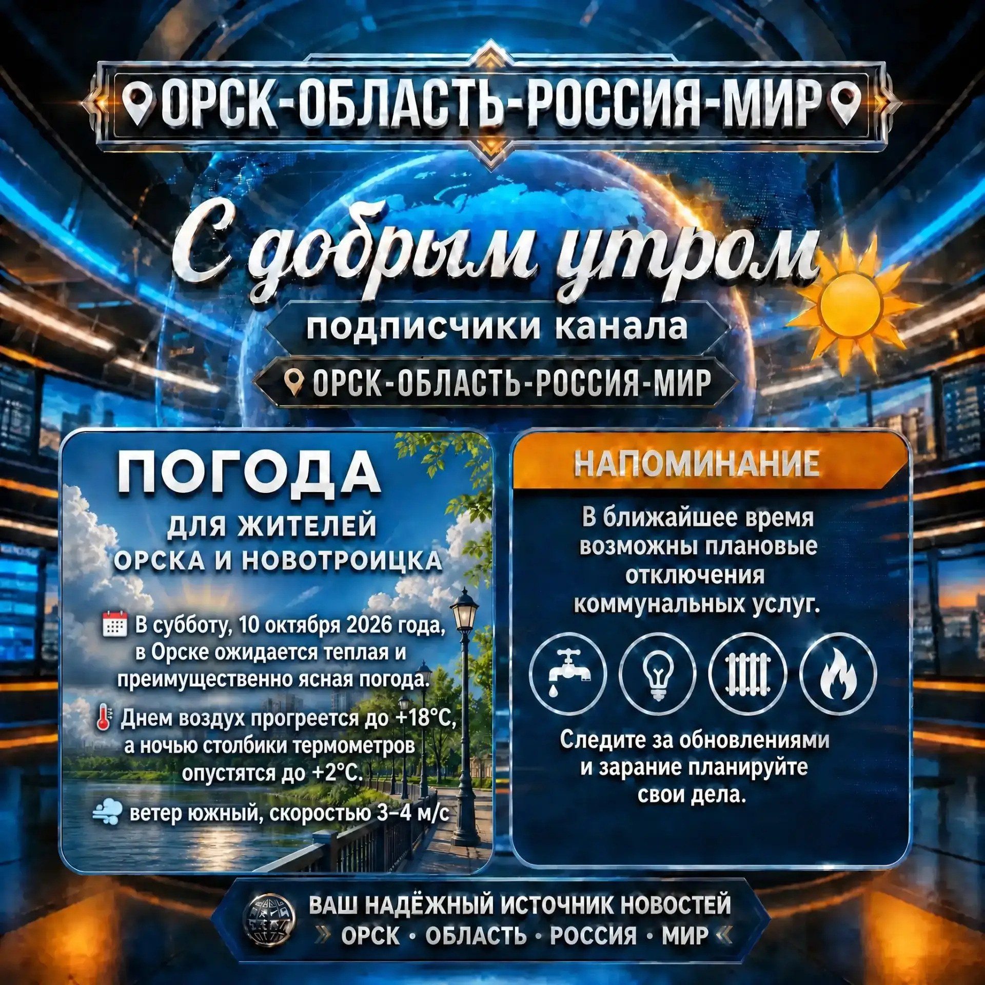 ☀️ Доброе утро, дорогие подписчики нашего канала 📌Орск-Область-Россия-Мир📌