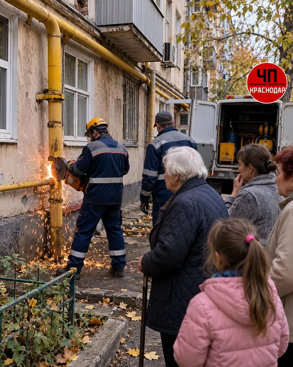 🥶 «Нам приказали». В Краснодаре газовики перерезали трубу и оставили целый дом без ото...