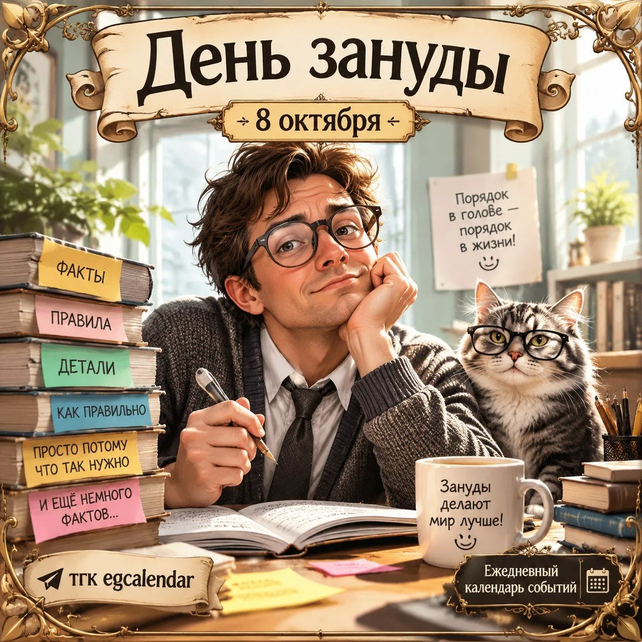 День зануды — неофициальный и шуточный праздник, который отмечают 8 октября.