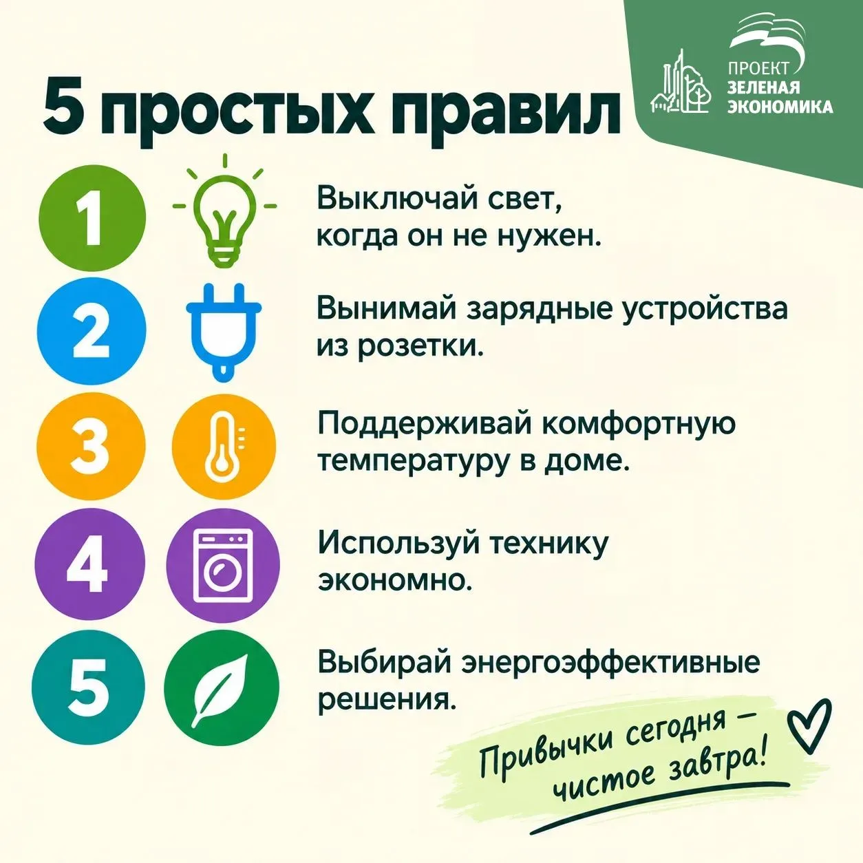 Энергосбережение начинается с простых привычек. В наших карточках – больше полезной инф...