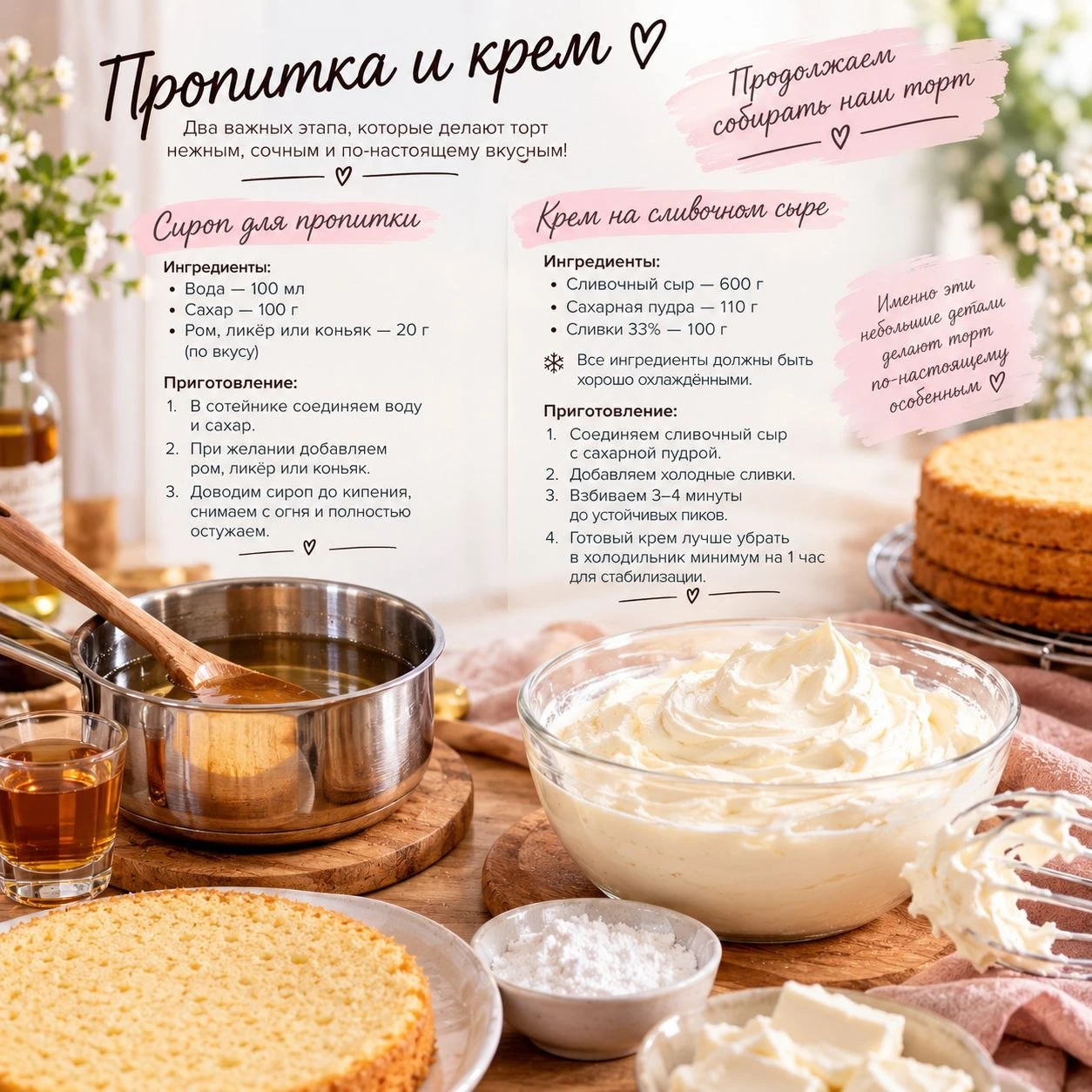 🍰 Продолжаем собирать наш торт